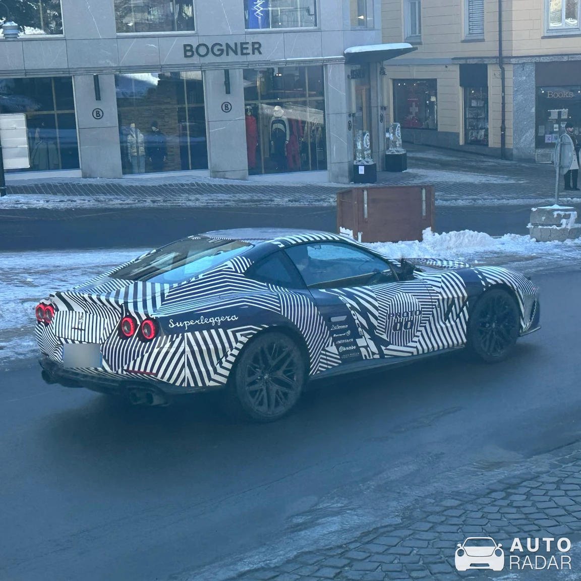 Touring Superleggera Veloce12 spotted in Sankt Moritz