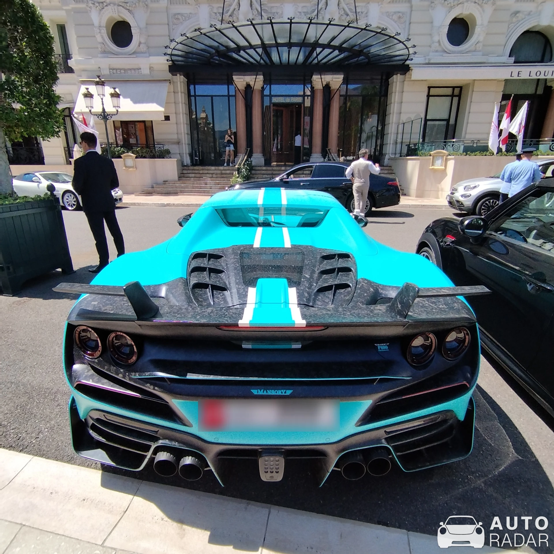 Ferrari F8 Spider Mansory F8XX Tempesta Turchese spotted in Monaco, Monaco
