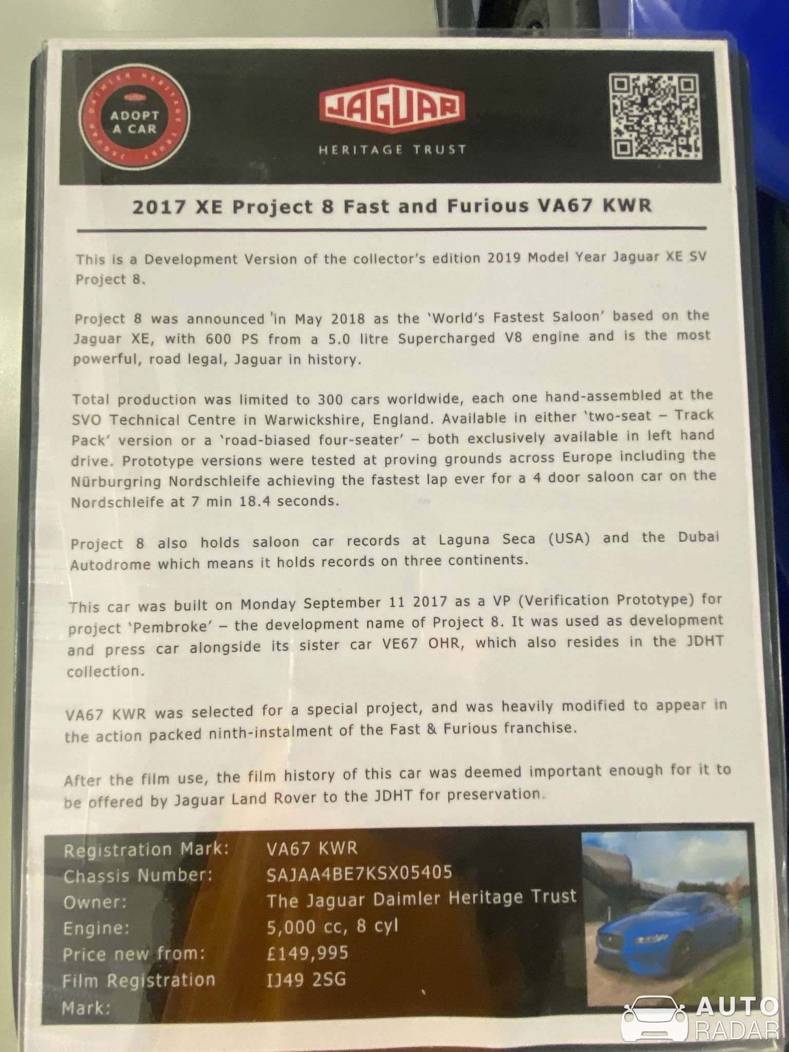 Jaguar XE SV Project 8 spotted in Lighthorne Heath