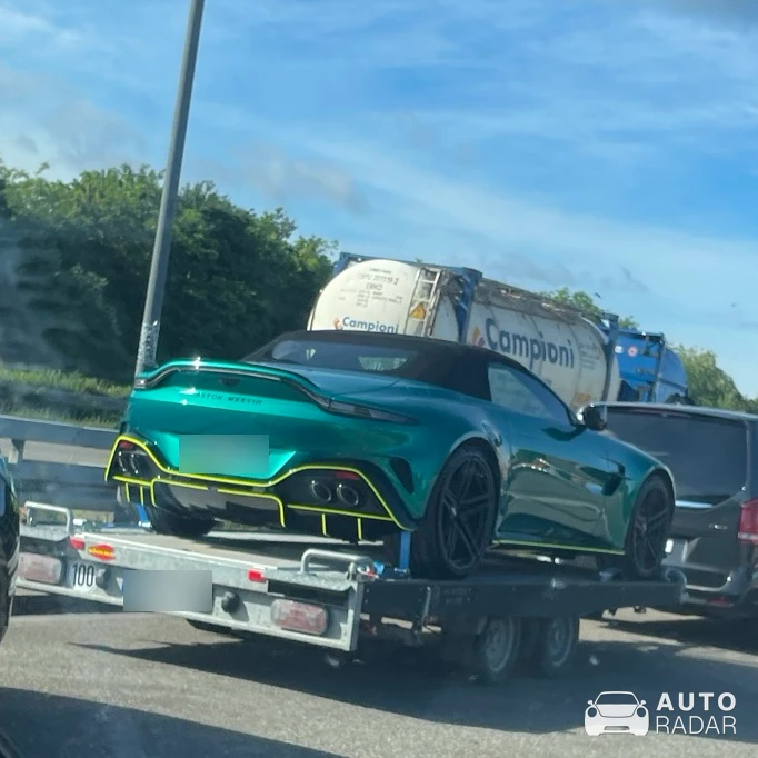 Aston Martin V8 Vantage Formula 1 Edition Roadster spotted in Baden-Baden