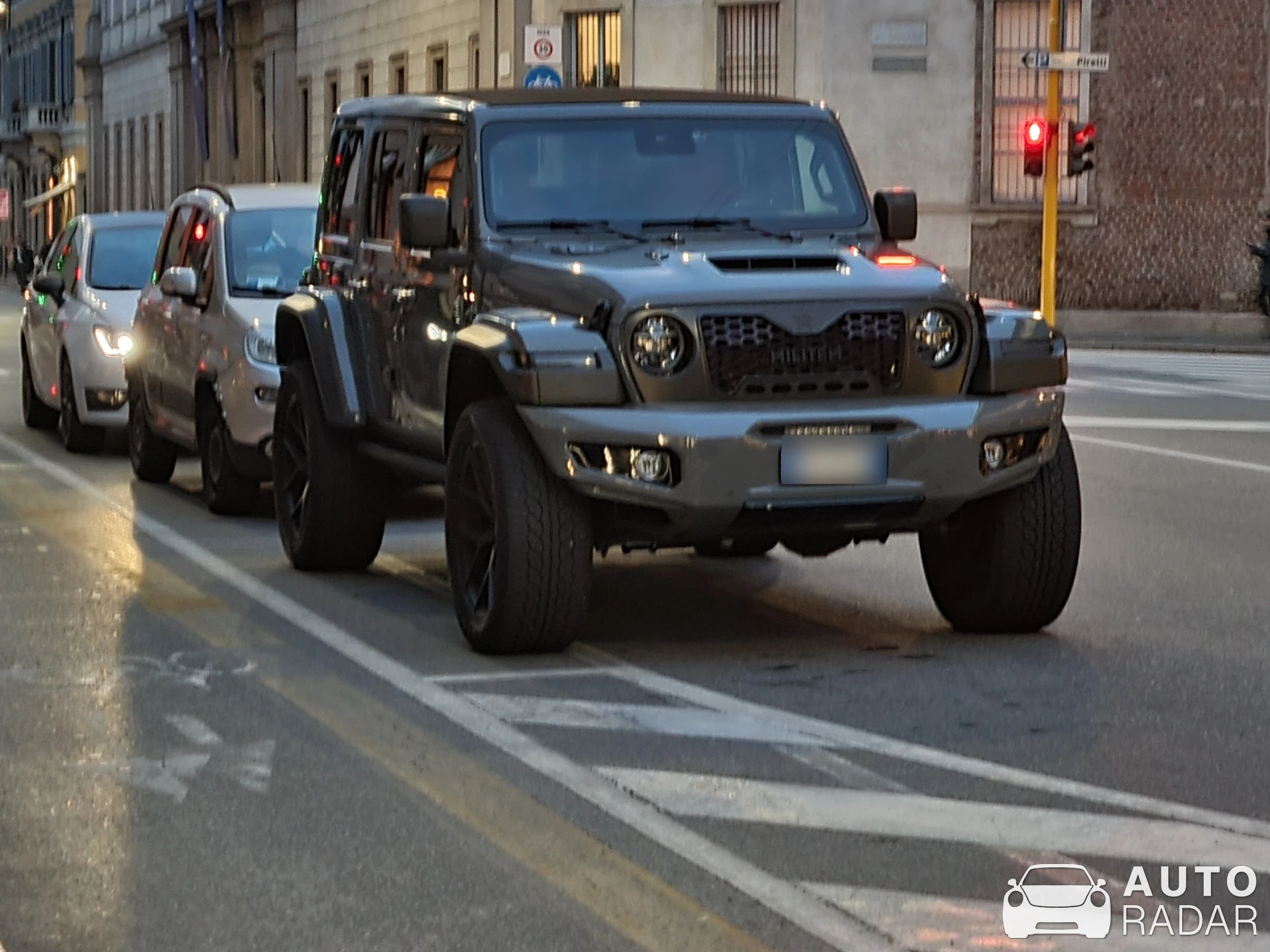 Jeep Wrangler Rubicon Militem Ferox 500 spotted in Milano
