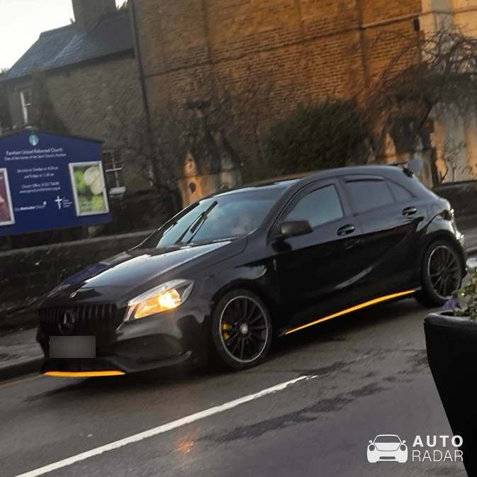 Mercedes-AMG A 45 W176 Yellow Night Edition spotted in Surrey, United Kingdom