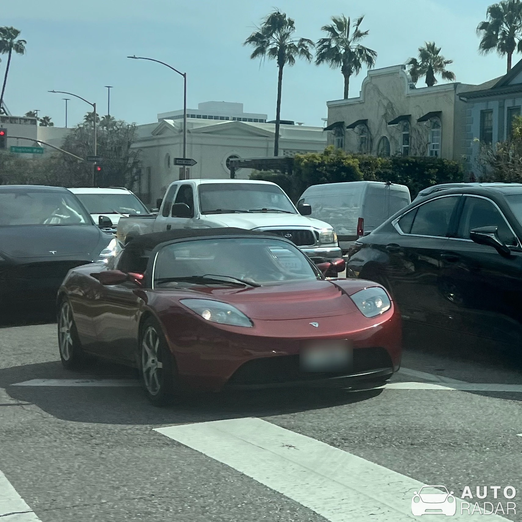 Tesla Roadster spotted in Beverly Hills, United States