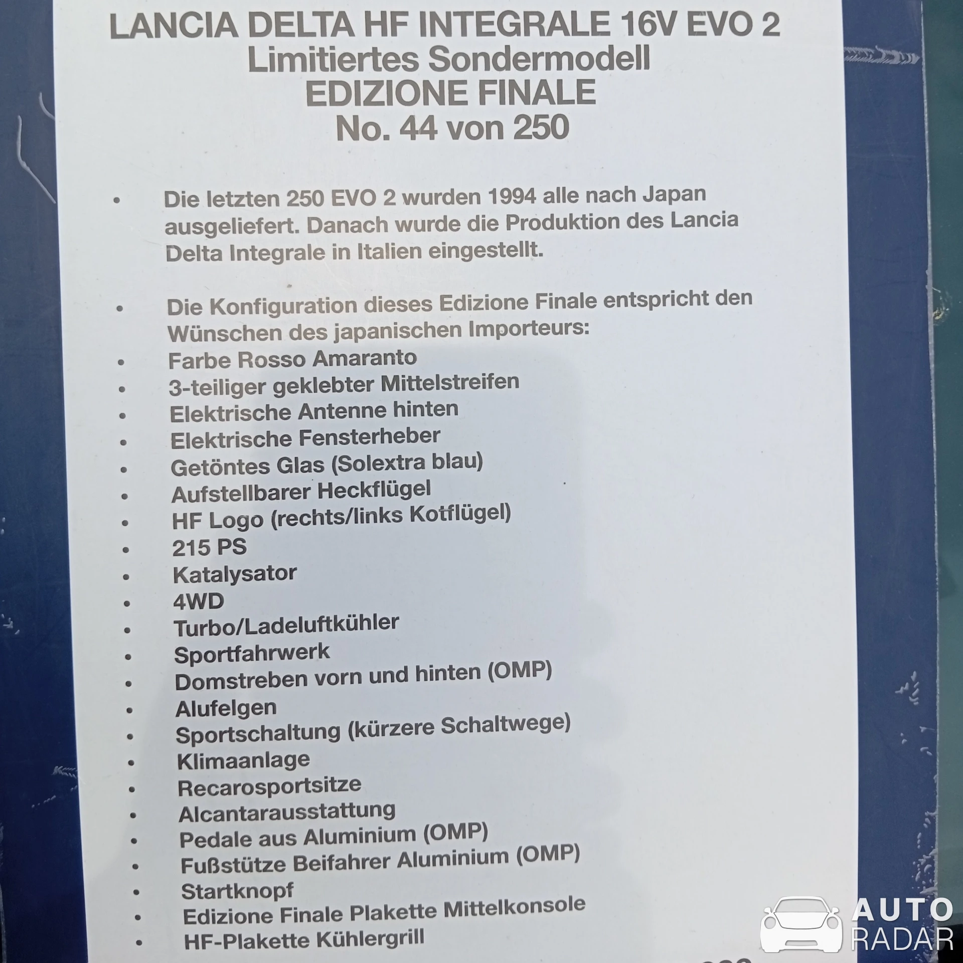 Lancia Delta HF Intergrale Evo Edizione Finale spotted in Hochheim am Main