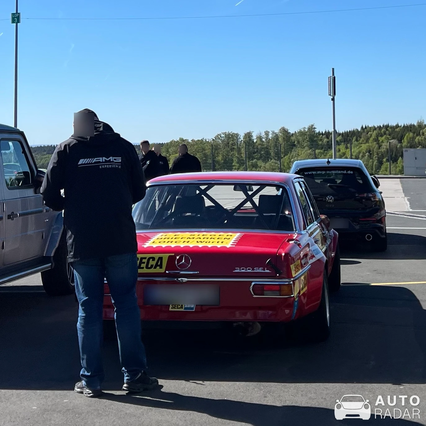 Mercedes-Benz 300 SEL 6.8 Die Rote Sau spotted in Nürburg