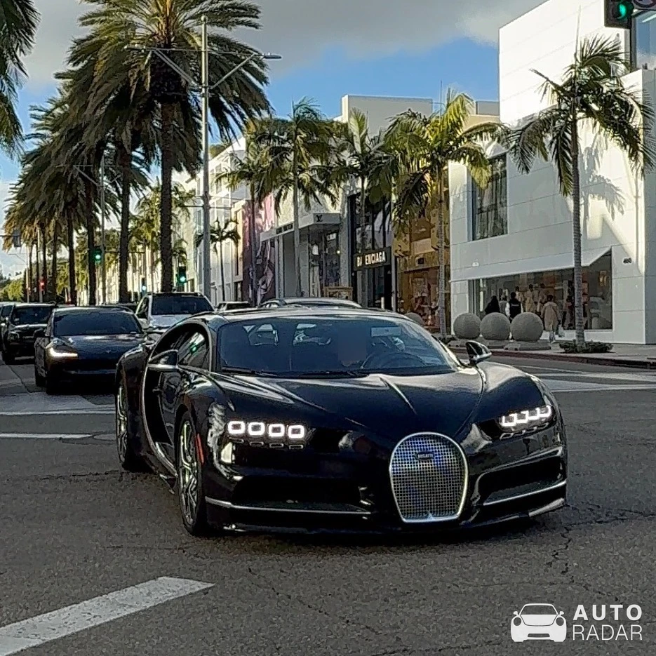 Bugatti Chiron Sport Noire Élégance spotted in Beverly Hills, United States