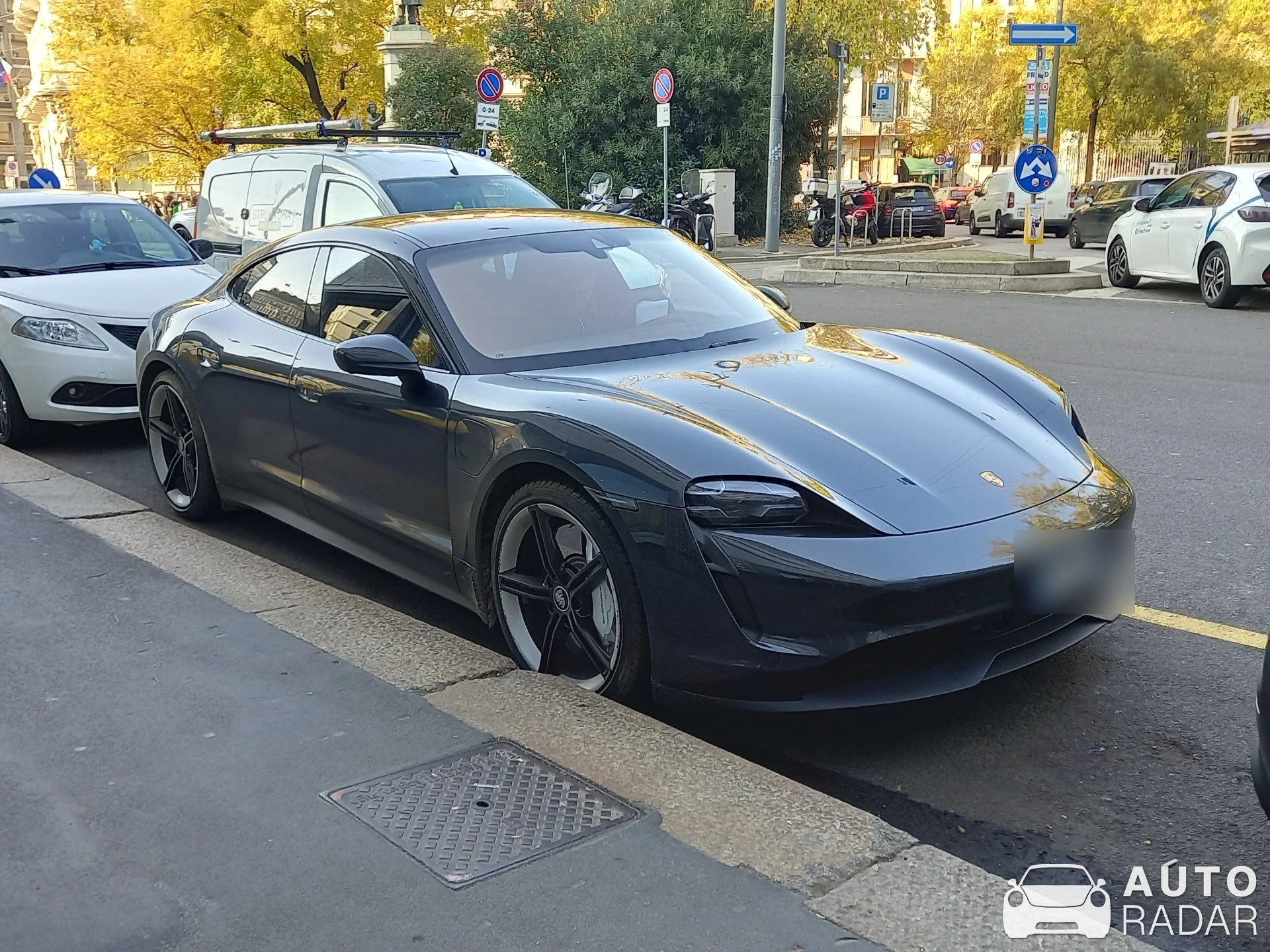 Porsche Taycan Turbo S spotted in Milan, Italy