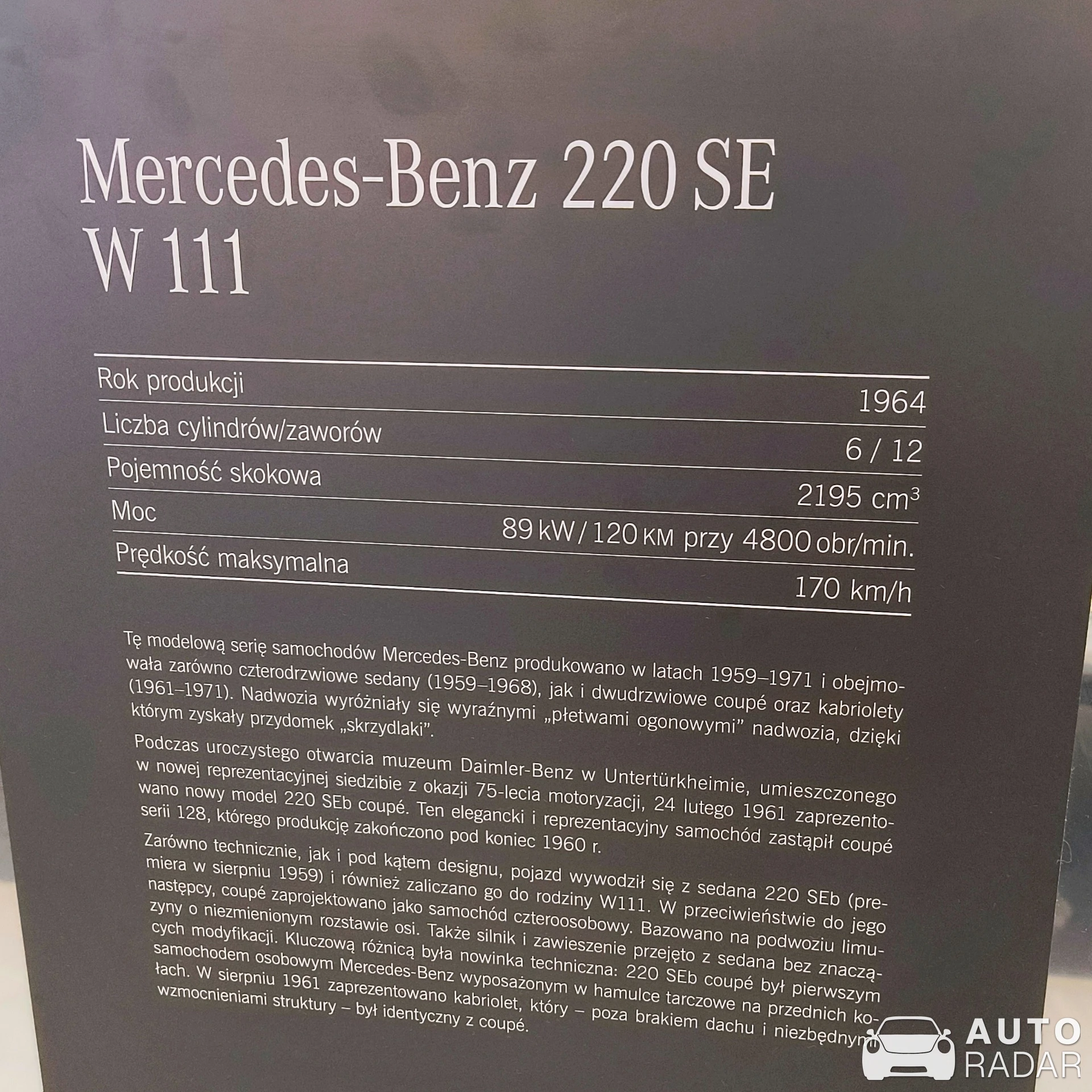 Mercedes-Benz 200SE spotted in Kraków