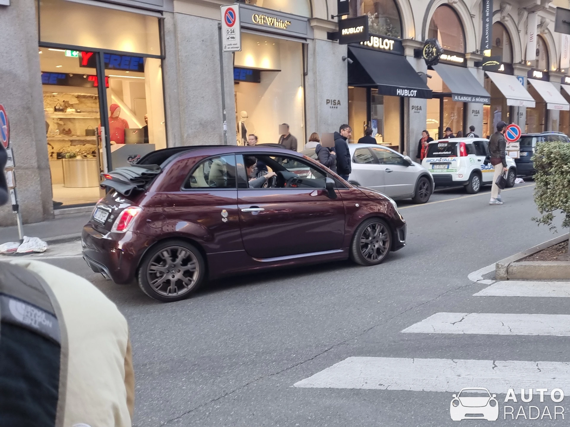 Abarth 695 Tributo Maserati spotted in Milano