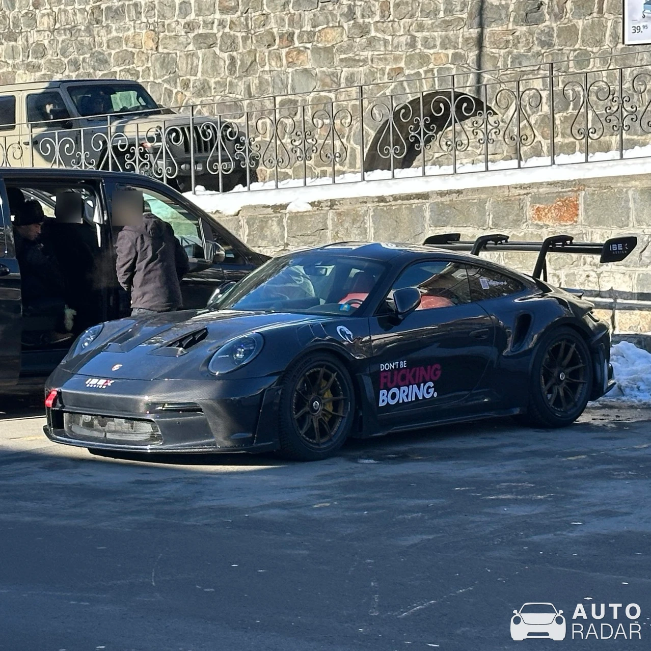 Porsche 992 GT3 RS Ibex Design spotted in Sankt Moritz