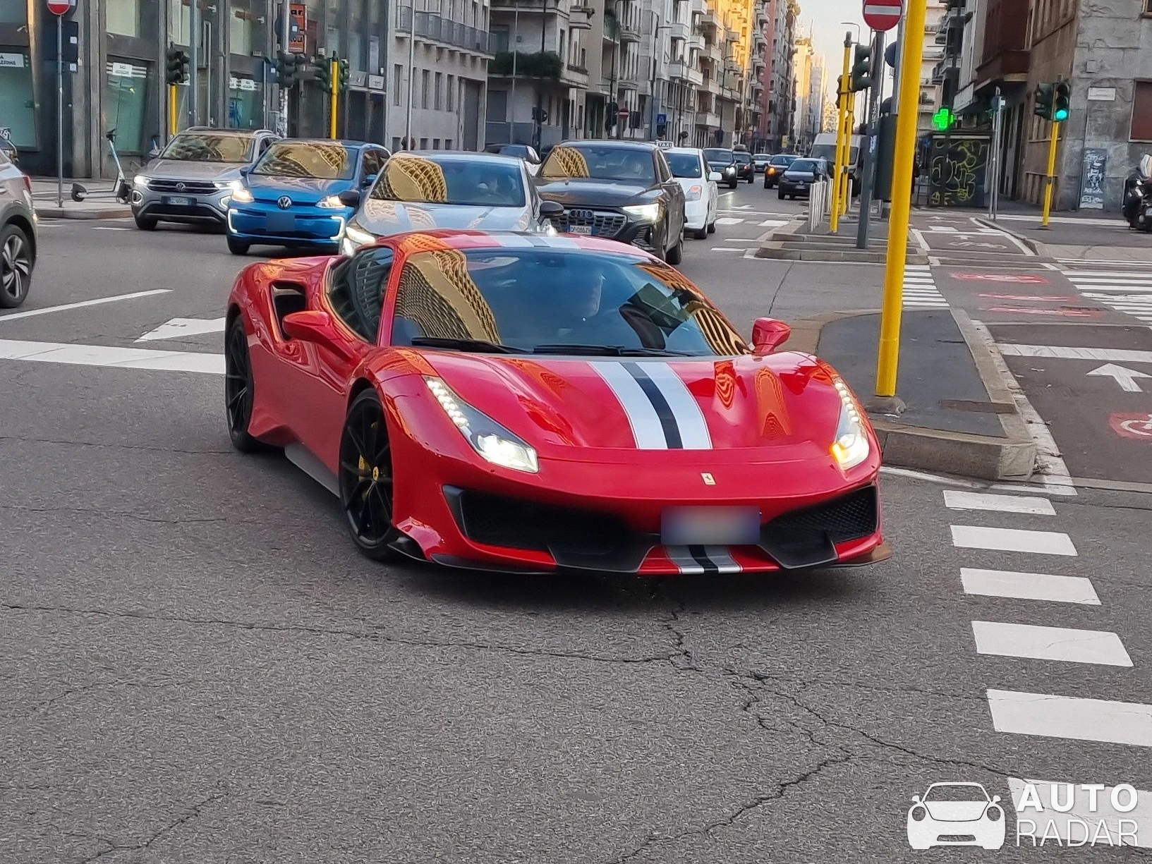 Ferrari 488 Pista spotted in Milano, Italy