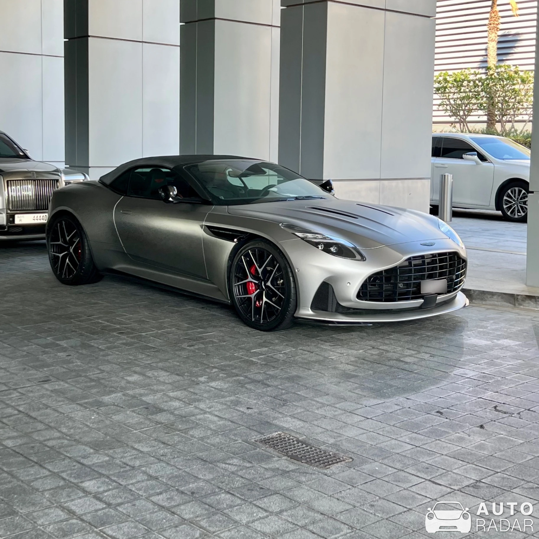 Aston Martin DB12 Volante spotted in Abu Dhabi, United Arab Emirates