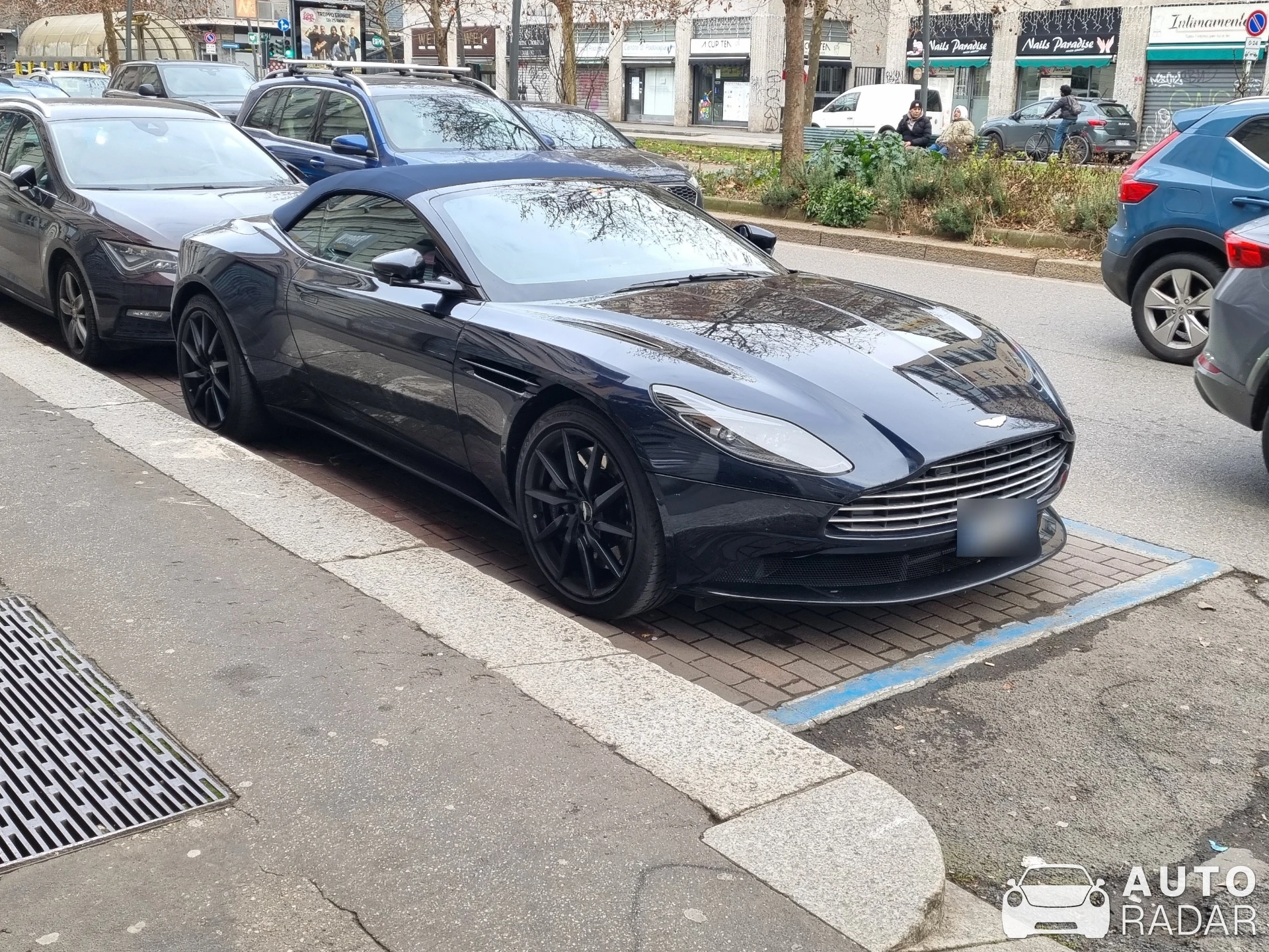 Aston Martin DB11 V8 Volante spotted in Milano, Italy