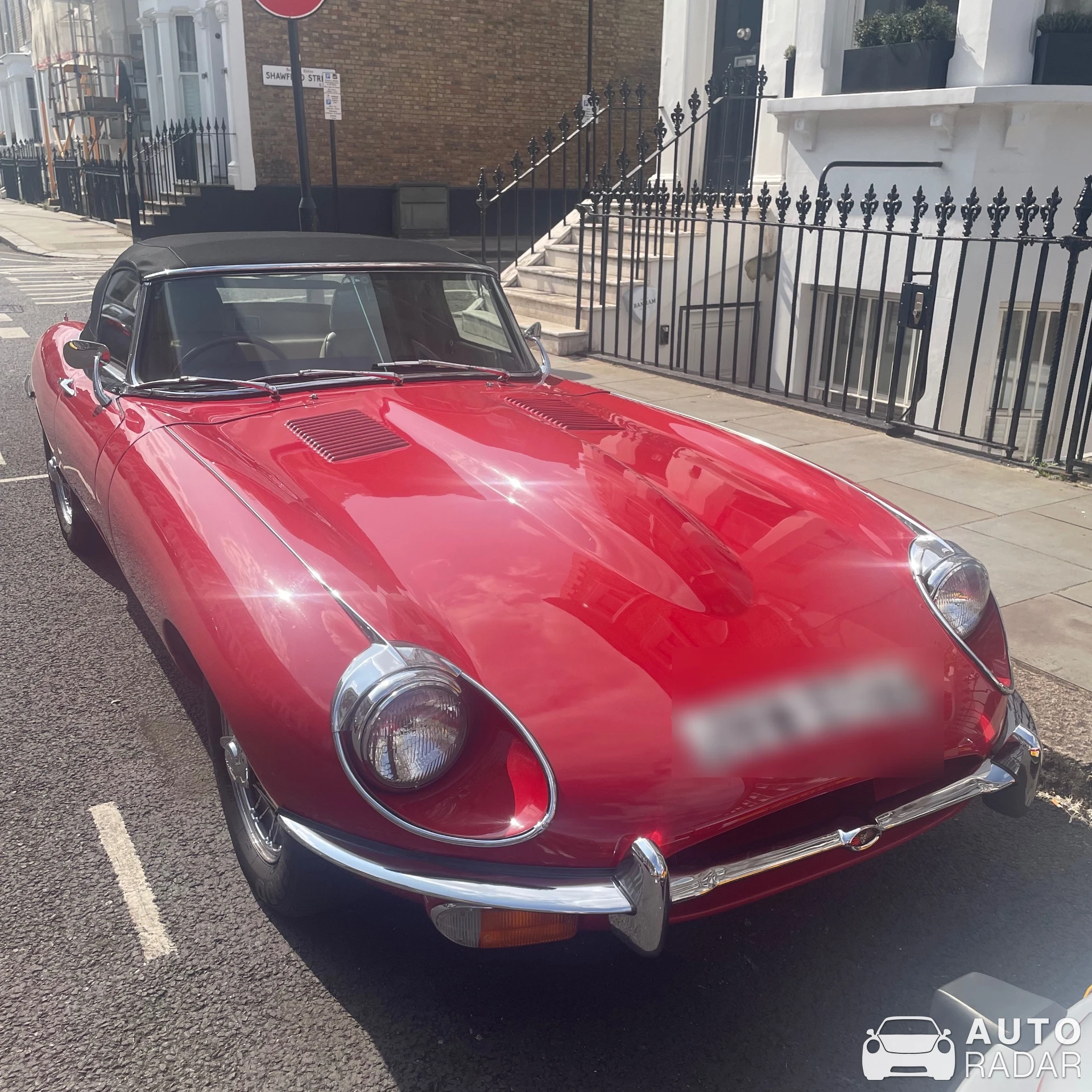 Jaguar E-Type spotted in Kensington, United Kingdom