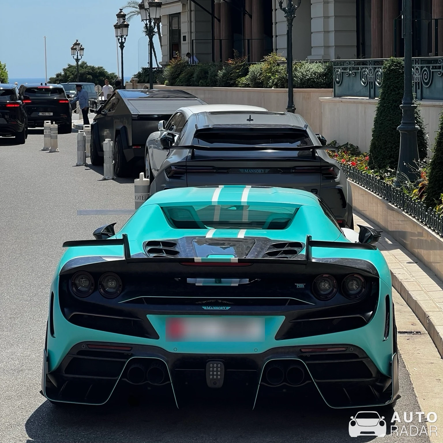 Ferrari F8 Spider Mansory F8XX Tempesta Turchese spotted in Monaco