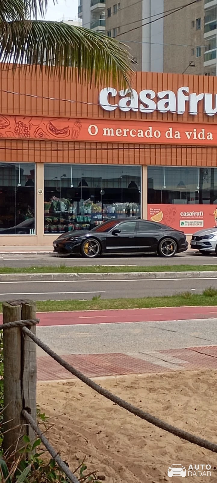 Porsche Taycan Turbo S spotted in Praia de Itaparica, Brasil