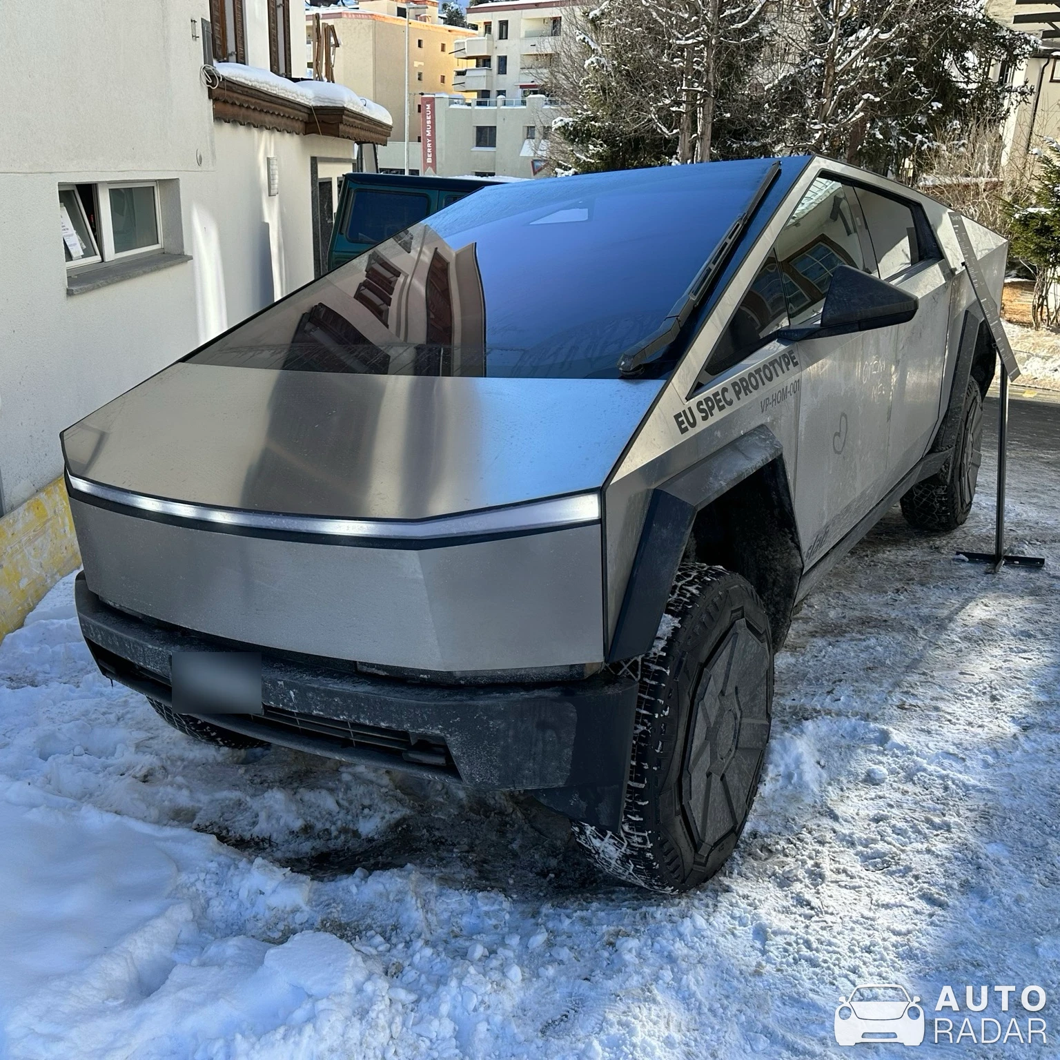 Tesla Cybertruck EU Spec Prototype spotted in Sankt Moritz, Schweiz