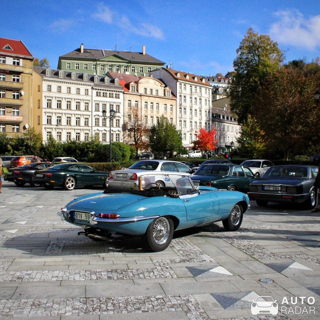 Jaguar E-Type spotted in Karlovy Vary, Czechia