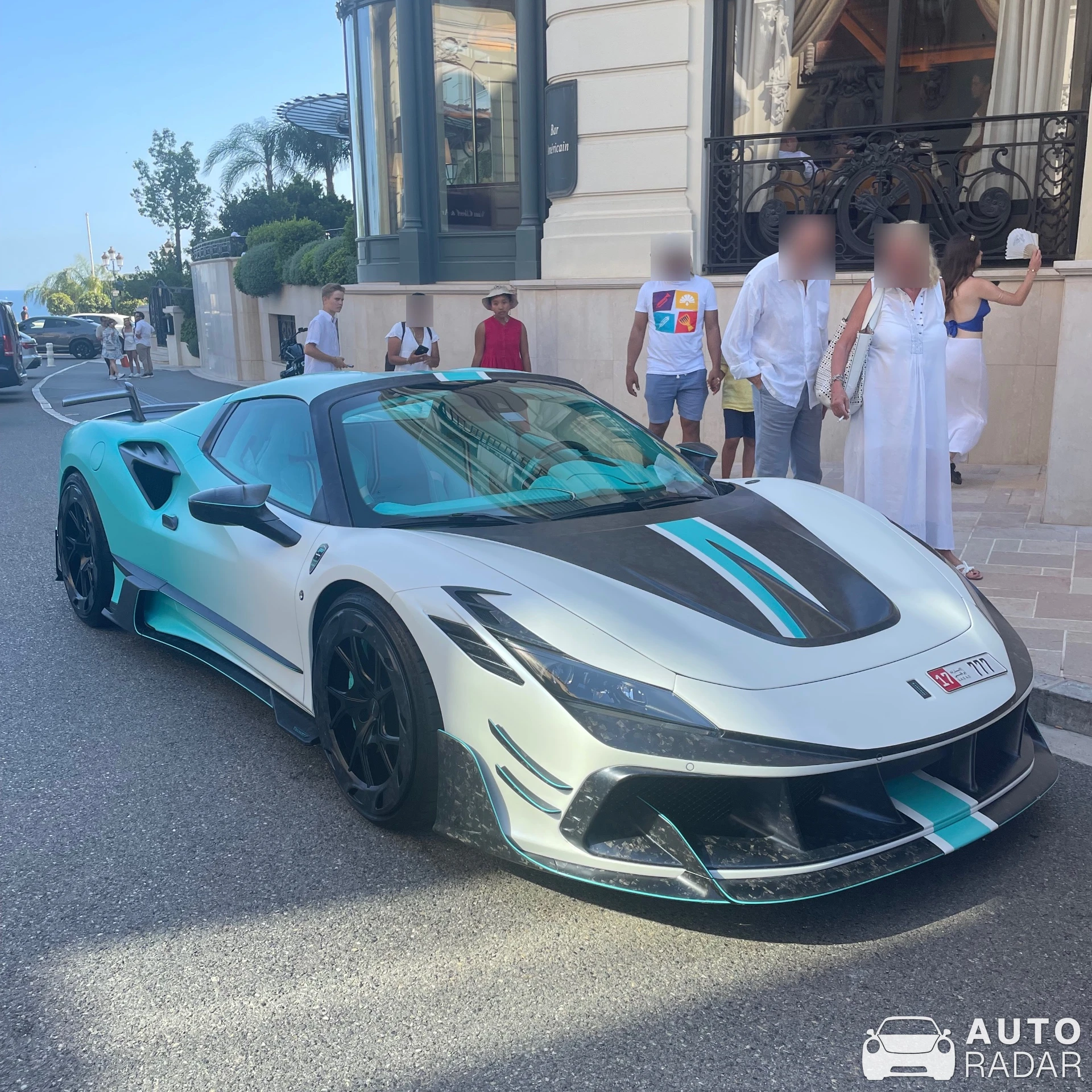 Ferrari F8 Spider Mansory F8XX Tempesta Turchese spotted in Monaco