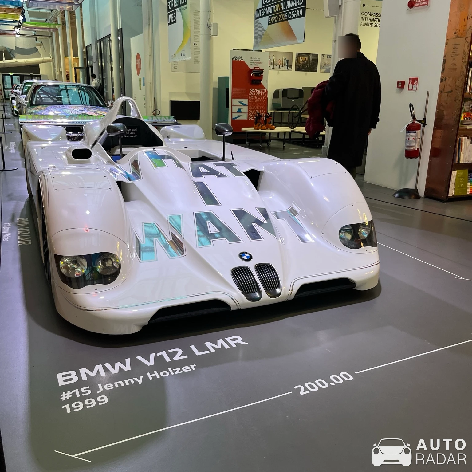 BMW V12 LMR Jenny Holzer Art Car spotted in Milano, Италия