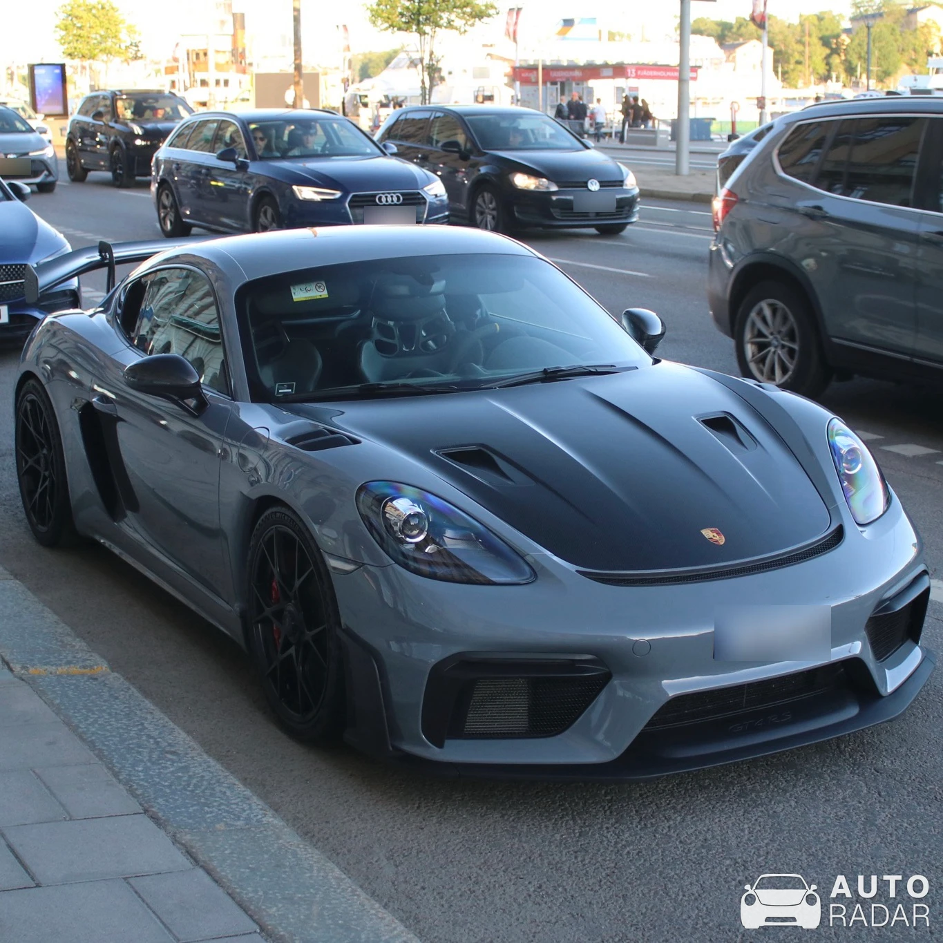 Porsche 718 Cayman GT4 RS Weissach Package spotted in Stockholm