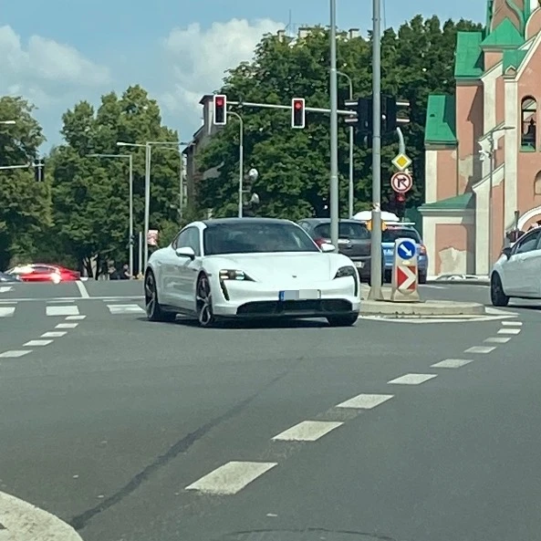 Porsche Taycan spotted in Olomouc, Česko