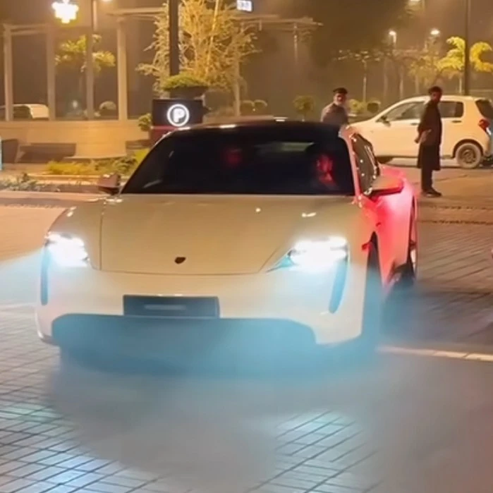 Porsche Taycan spotted in Lahore, Pakistan