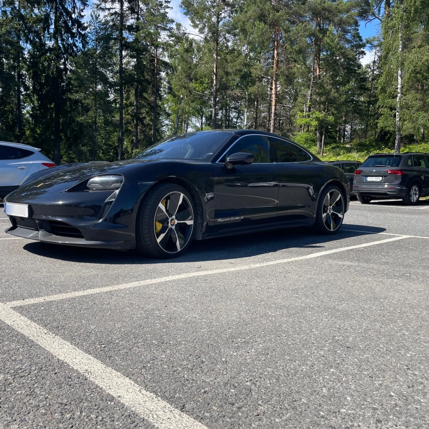 Porsche Taycan Turbo S spotted in Stockholms län, Sweden