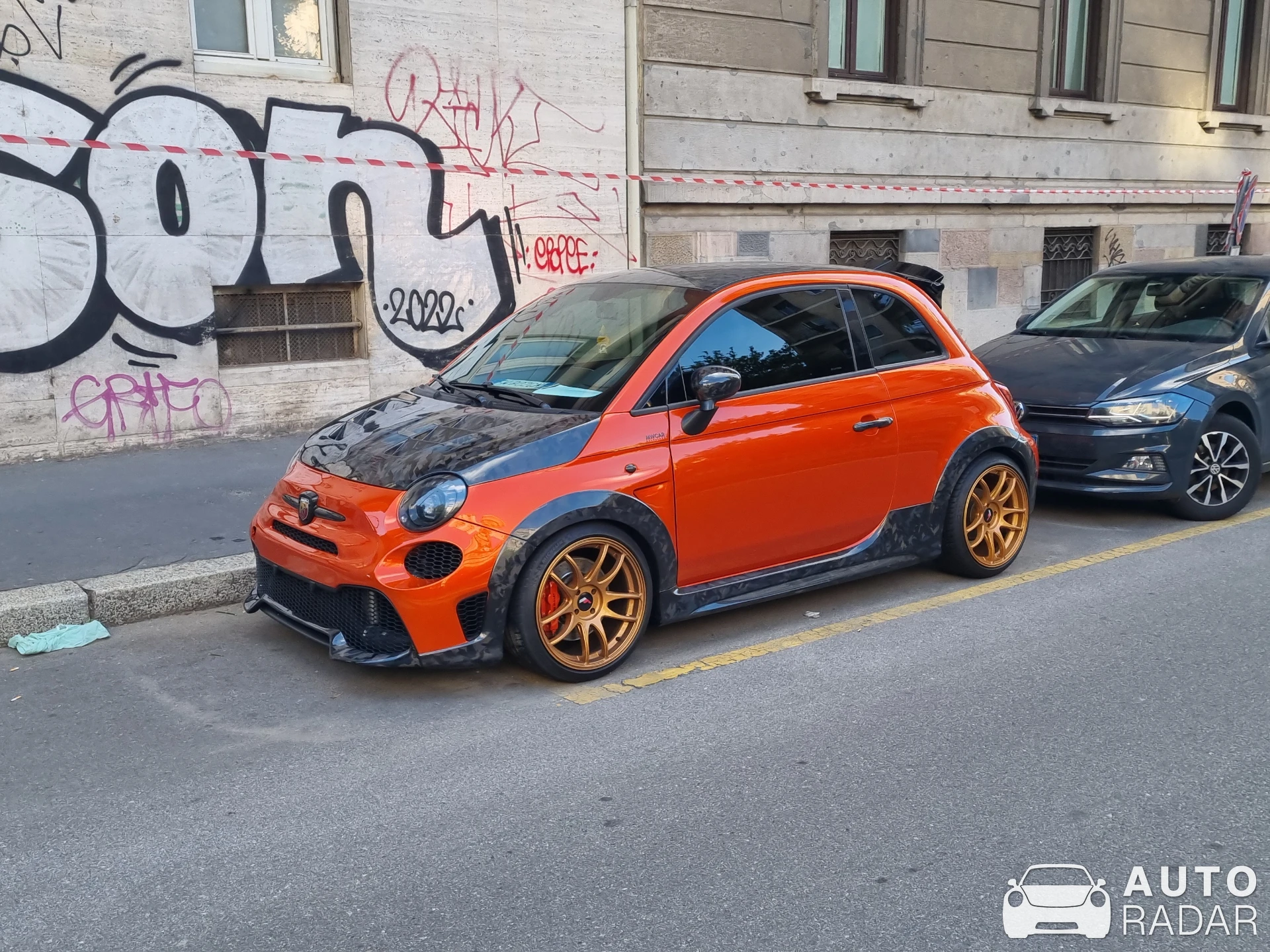 Abarth 695 Biposto spotted in Milano