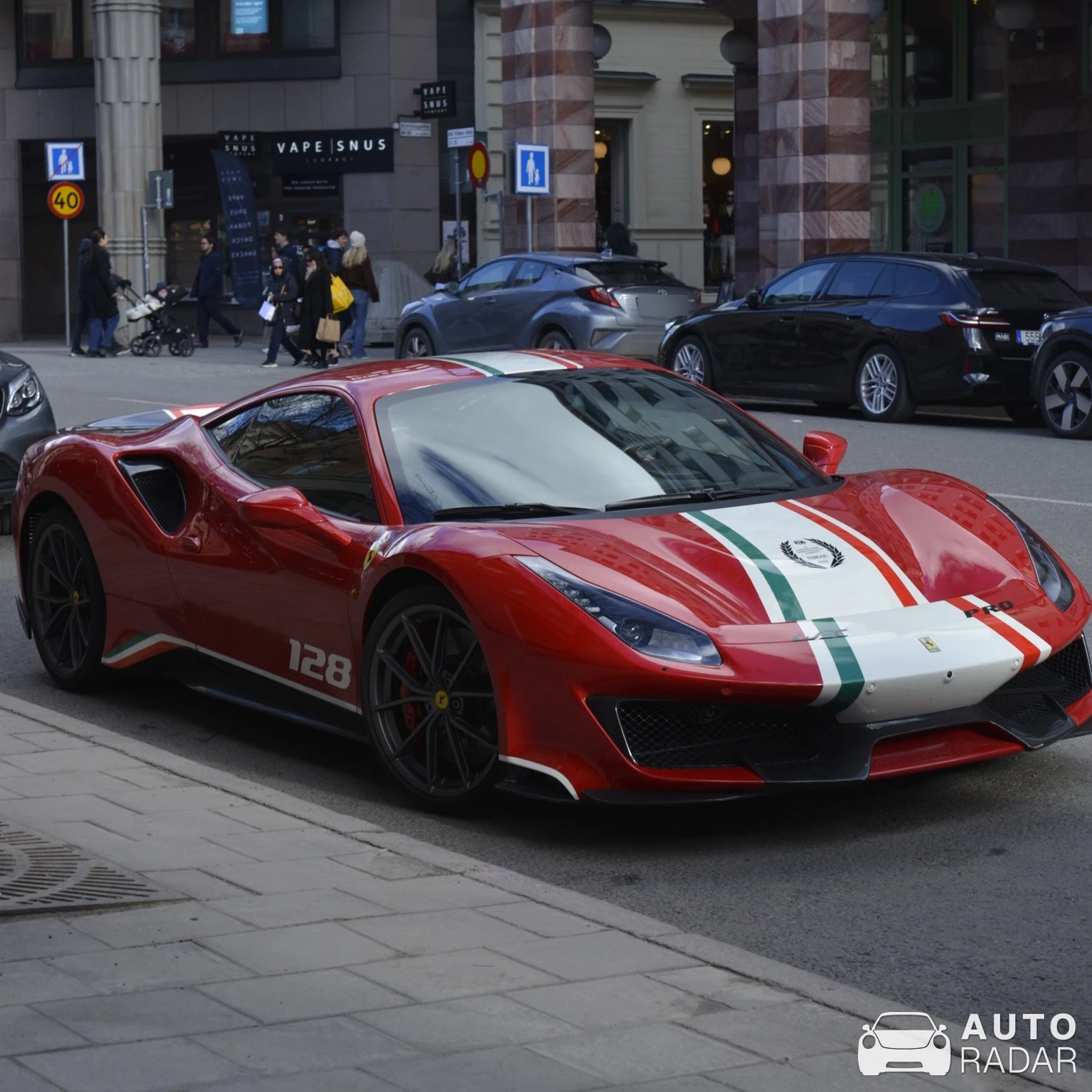 Ferrari 488 Pista Piloti spotted in Stockholm