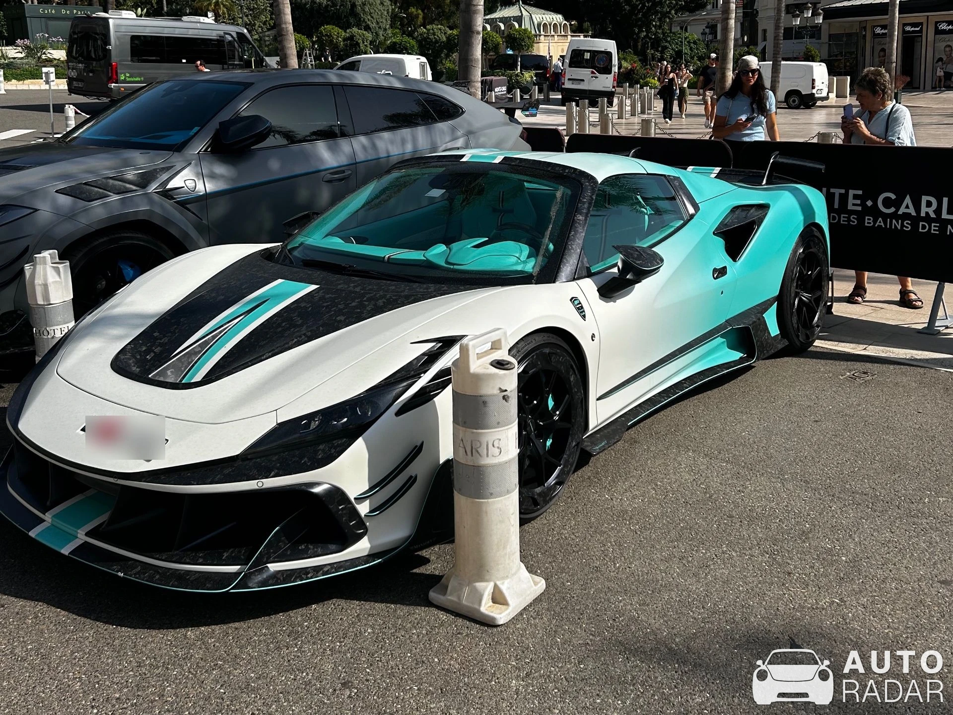 Ferrari F8 Spider Mansory F8XX Tempesta Turchese spotted in Monaco